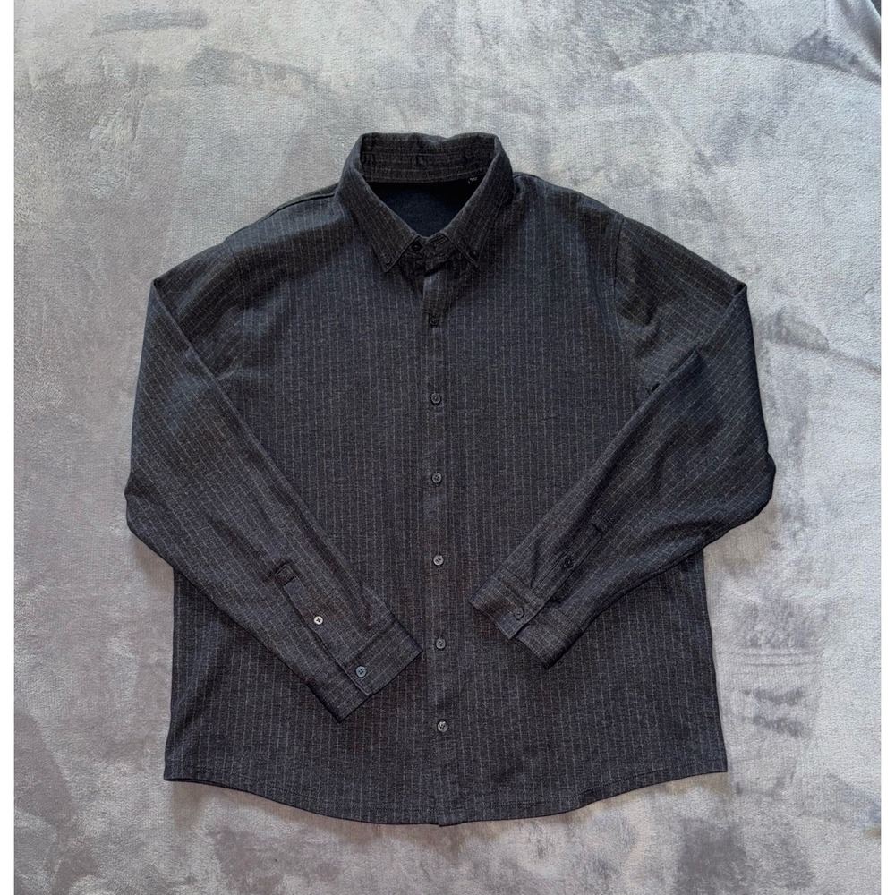 Vince Men's Black Birds Eye Knit Button Down Size X-Large